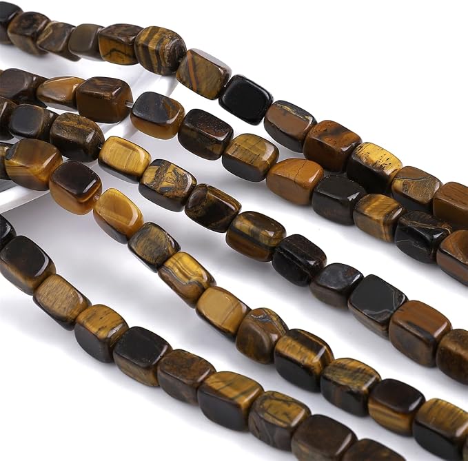 Natural Yellow Tiger Eye Cuboid Stone Loose Semi Gemstone Beads - Image 5