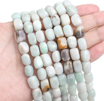Natural Amazonite Cuboid Stone Loose Semi Gemstone Beads - Image 3