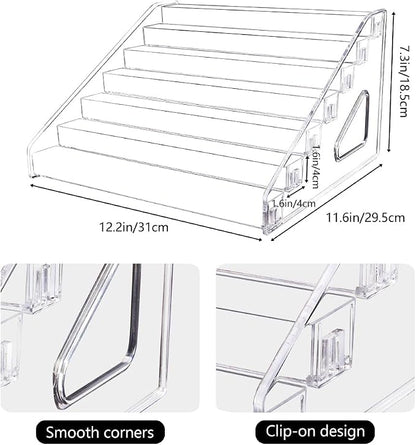 Trading Card Display Stand, 7-Tier Greeting Card Display Stand, 12 in Acrylic - Image 2