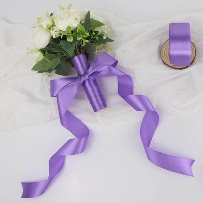 Light Purple Solid Satin Ribbon 1-1/2 Inch 25 Yards Solid Polyester Fabric - Image 6