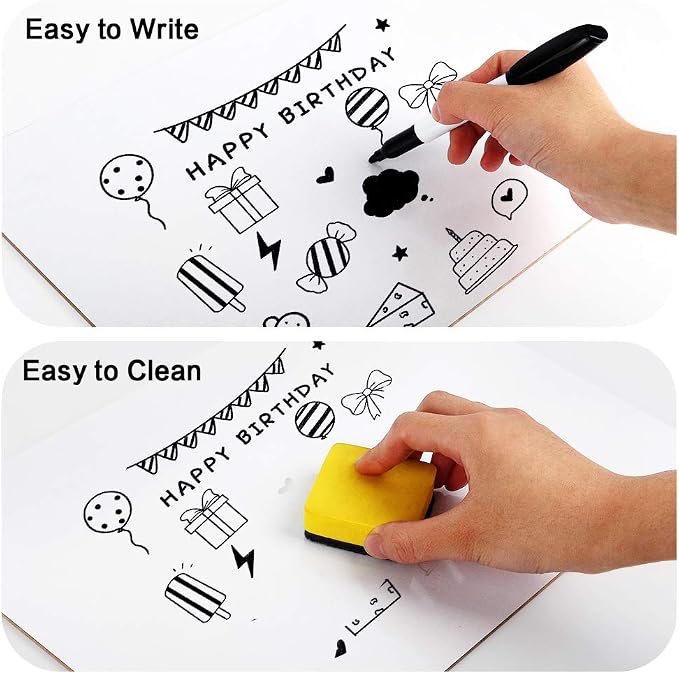 Dry Erase Lapboards, HERKKA 8 Pack Double Sided Dry Erase Lap Boards 9 x 12.5 - Image 4
