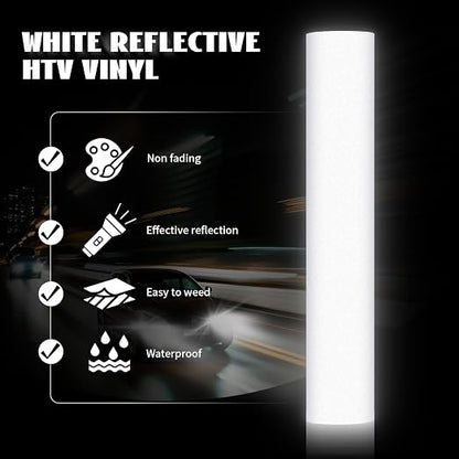 GIRAFVINYL White Reflective HTV Heat Transfer Vinyl - Image 3