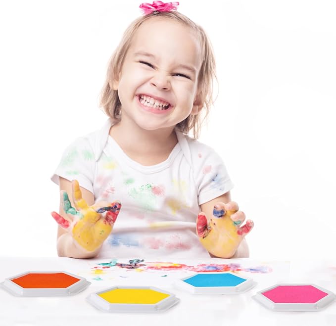 MoloTAR Craft Large Ink Pad Stamps Partner DIY Color, 8 Colors Hexagon Rainbow - Image 7