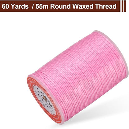uxcell Round Leather Sewing Waxed Thread, 55m / 60 Yards Wax Polyester String - Image 3