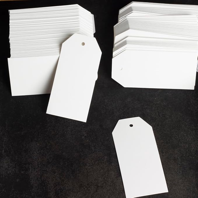 200PCS Paper Gift Tags with String, 3.7"x1.8"Blank Hangtags - Image 5