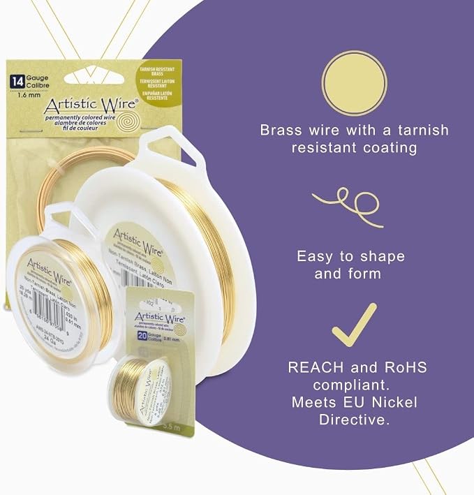 Artistic Wire, 20 Gauge Tarnish Resistant Brass Craft Wire, 79 ft - Image 5