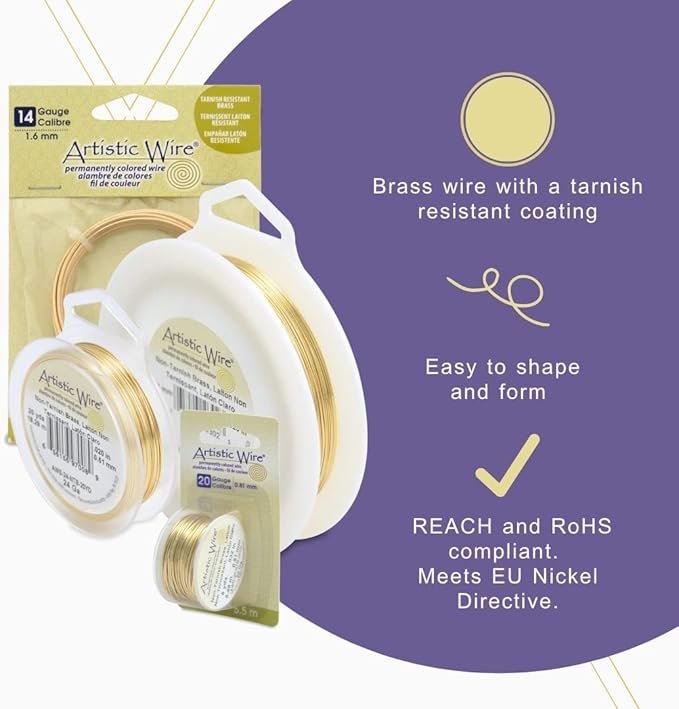 Artistic Wire, 26 Gauge Tarnish Resistant Brass Craft Wire, 311 ft - Image 5