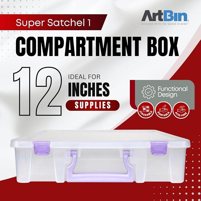 ArtBin 6955JS Super Satchel Compartment Box Clear Craft Organizer Storage Case - Image 9