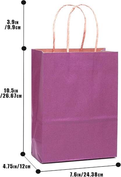 qiqee 32-Packs Deep Purple Paper Gift Bags - Image 3