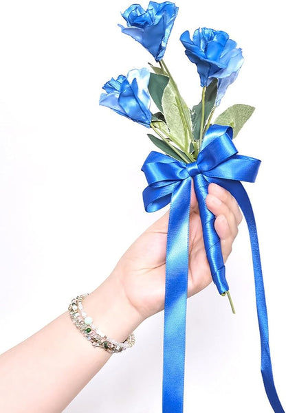 1" x 100 Yards Royal Blue Polyester Satin Ribbon Single Faced Bulk Fabric - Image 7