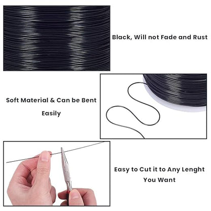 BENECREAT 20 Gauge 770FT Black Anodized Aluminum Jewelry Craft Wire - Image 2
