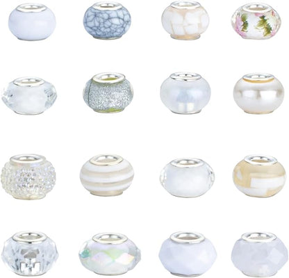 LAIDANLA White Mix Large Hole Beads, Acrylic Craft Beads - Image 4