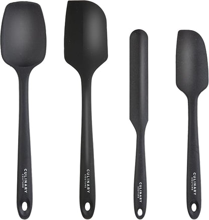 Culinary Couture 4-Piece Black Baking Spatula Set by CulinaryCouture