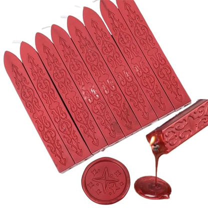 8Pcs Sealing Wax Sticks with Wicks, Wine Red Waxs Seal Stick Great - Image 2