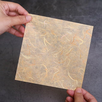 Natural Banana bark, leavse etc., 6 x 6 Inches Square Origami Paper Arts - Image 9