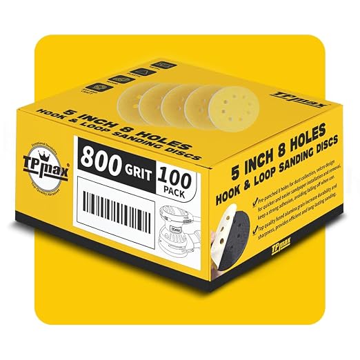 100PCS 5 Inch 800 Grit 125mm 8 Hole Sanding Discs Sandpaper - Image 7