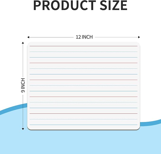 2pack 9x12 inches Dry Erase Board Lapboard Reusable Lined Erasable Ruled - Image 2