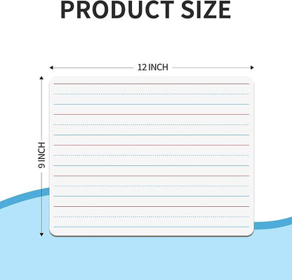 2pack 9x12 inches Dry Erase Board Lapboard Reusable Lined Erasable Ruled - Image 2