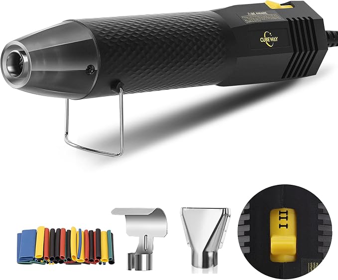 Mini Heat Gun with 6.56FT Long Cable, CUBEWAY 350W Dual-Temp 392~662°F Heat by CUBEWAY