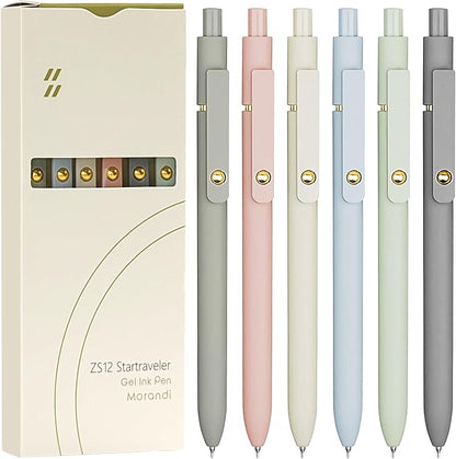 6 Pcs Gel Pens 0.5mm Quick Dry Black Ink Pens Fine Point Smooth Writing Pens by UIXJODO