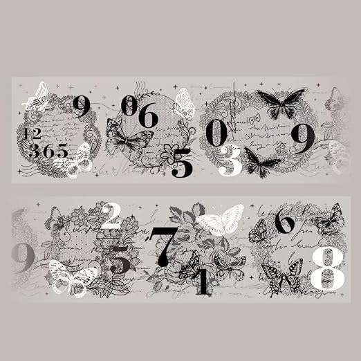 3pcs Vintage Lace Tape Cutout Art Lace Black White Stickers Roll Sticker PET by SEEKRARE