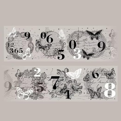 3pcs Vintage Lace Tape Cutout Art Lace Black White Stickers Roll Sticker PET by SEEKRARE