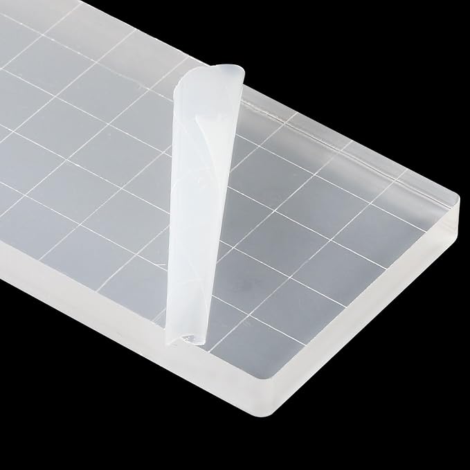 PATIKIL 5" x 2" Acrylic Stamp Block, 2 Pack Clear Stamping Block - Image 5