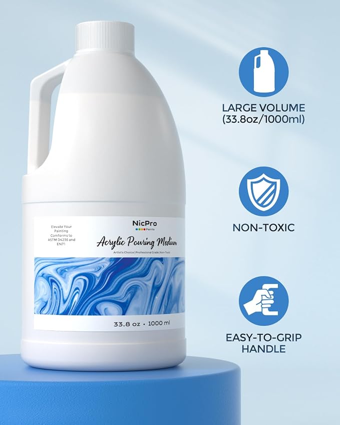 Nicpro Paint Thinner for Acrylic Painting, 33.8oz / 1000ml, Acrylic Paint - Image 4