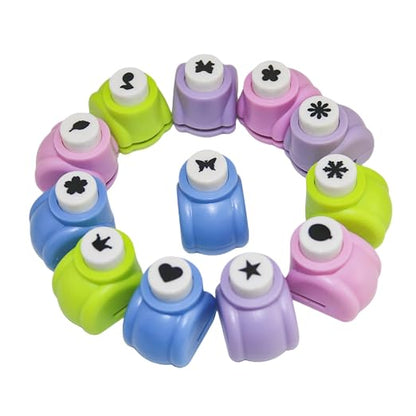 Punch Craft Set, 12 Pack Multicolored Shapes Hole Punch Great by kawendite