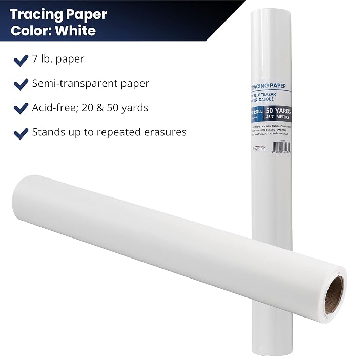 Pacific Arc Tracing Paper Roll, 18 Inch X 20 Yard Roll - Image 3