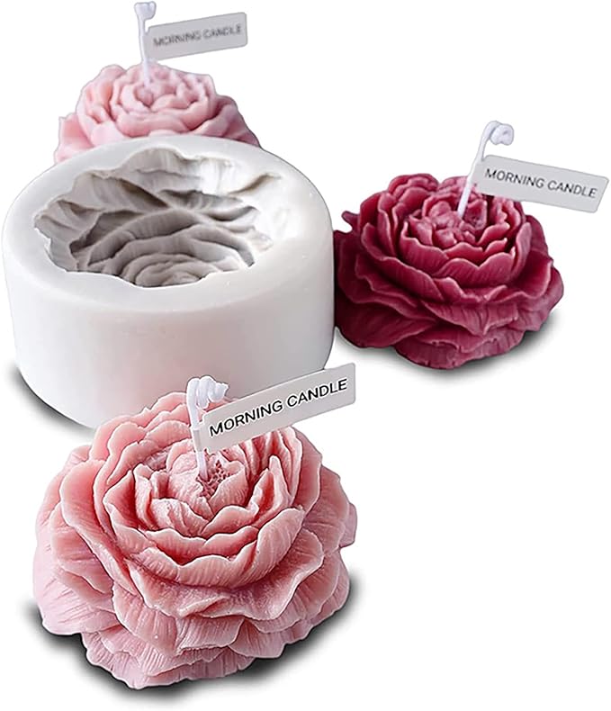 Peony Rose 3D Flower Resin Cake Mold by EVERELAMSiliconeMolds