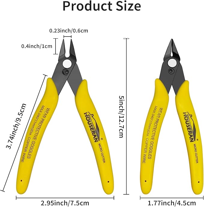 Flush Cutters, 5 Pack, 5 Inch Micro Flush Cut Pliers - Image 2
