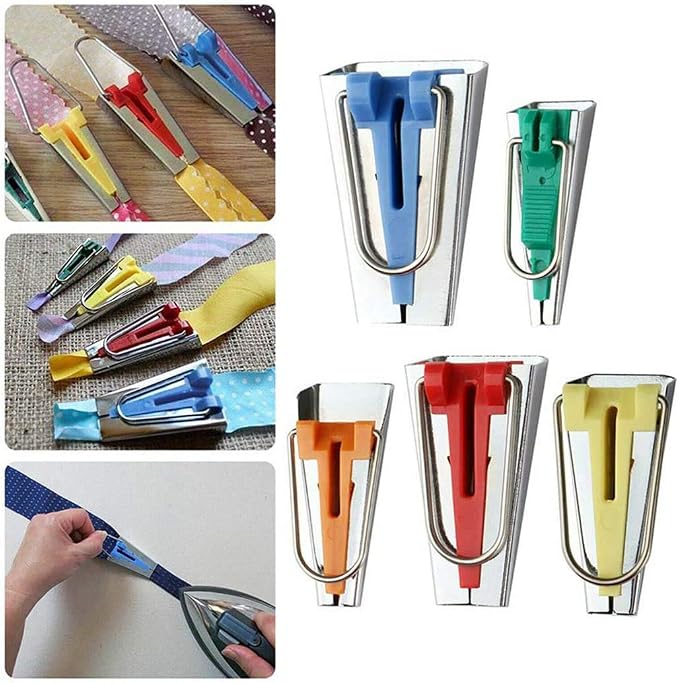 Bias Tape Makers Kit of 5 Sizes 1/4" 3/8" 1/2" 3/4" 1" DIY Quilting Tools Kit - Image 5