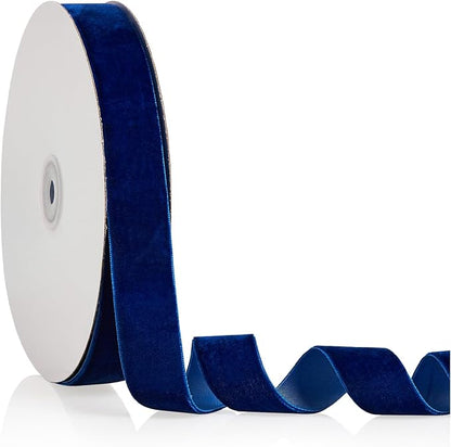 1" X 20 Yards Navy Blue Velvet Ribbon by Bomybaw