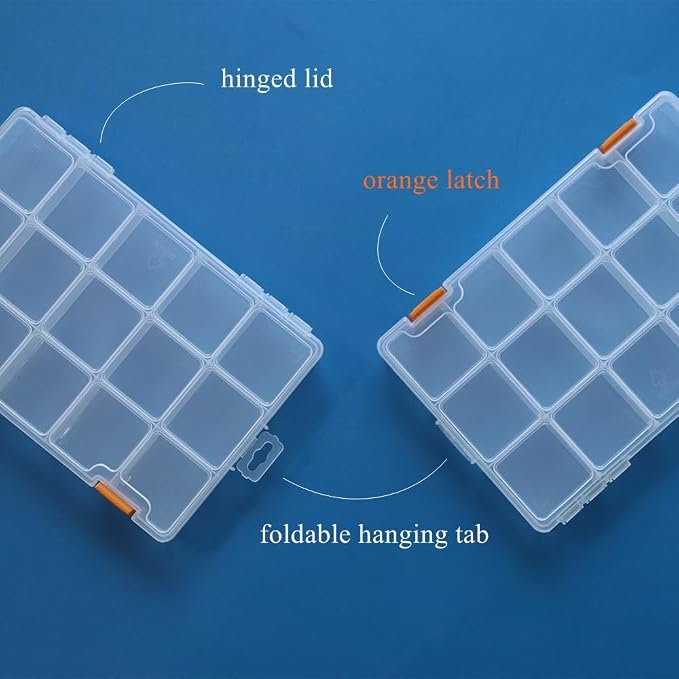 BangQiao 4 Pack 15 Grids Clear Plastic Storage Box - Image 5