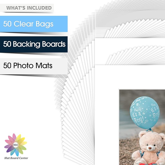 Mat Board Center, 8x10 for 5x7 White Picture Mat Sets - Image 3