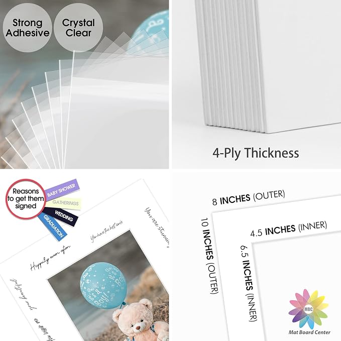 Mat Board Center, 8x10 for 5x7 White Picture Mat Sets - Image 4