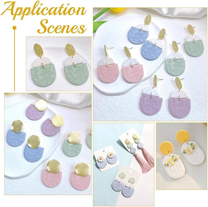 4PCS Polymer Clay Flowers Leaves Texture Sheets Set - Image 4