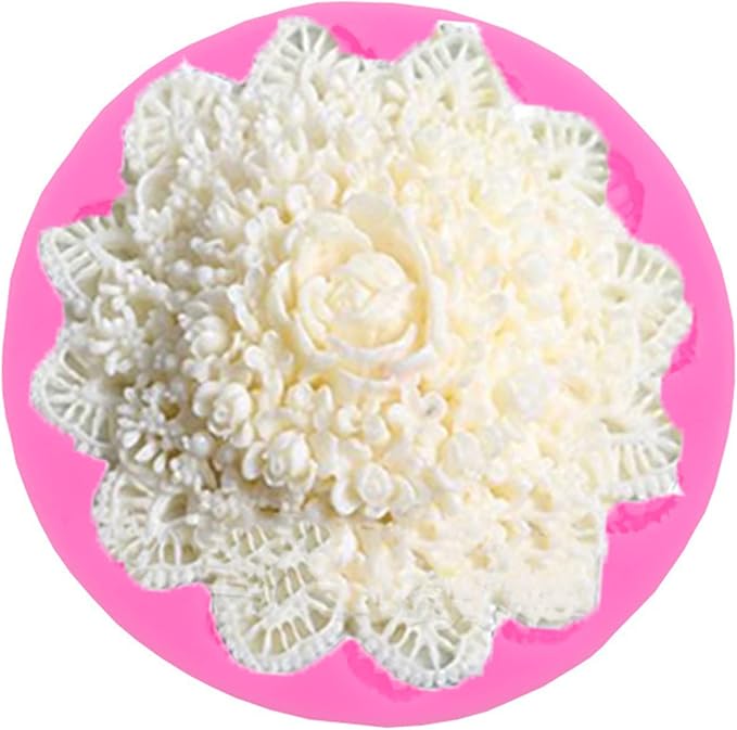 Lace Flower Silicone Mold for Candle, Cake Decorating, Ploymer Clay - Image 4