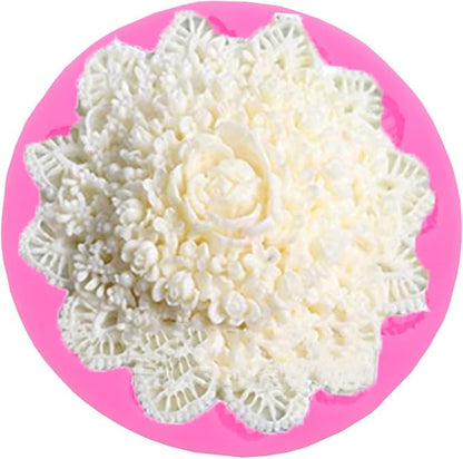 Lace Flower Silicone Mold for Candle, Cake Decorating, Ploymer Clay - Image 4