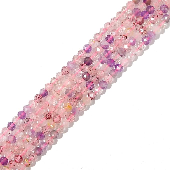Natural Fluorite Beads 4x2mm 120pcs Faceted Rondelle Loose Semi Gemstone Beads by Beadia