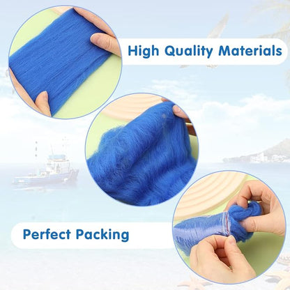 Wonvoc Needle Felting Wool 80 g, 8 Colors Nature Wool Roving, Felting Wool Bulk - Image 4