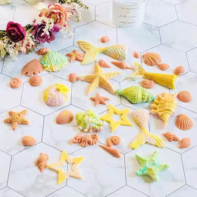 4PCS Marine Theme Fondant Silicone Mold Seaweed Sea Fish Crab Coral Conch Sea - Image 3