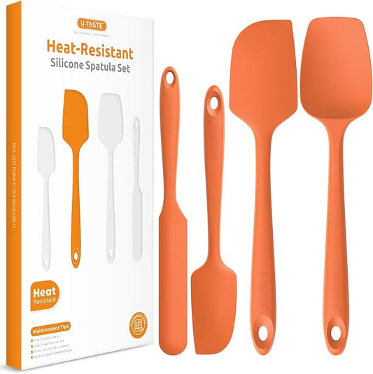 Heat Resistant Silicone Spatula Set: U-Taste 600ºF High Temp Seamless Food by U-Taste