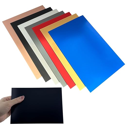 14Pcs Mixed Anodized Aluminum Sheets 5" x 7" x 1/32", 2 of Each: Black by HXymxkeqi