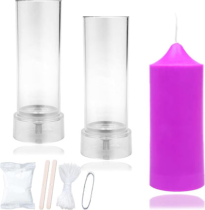 MILIVIXAY 2PCS Pillar Candle Mold -Height: 6.0inch, Diameter:2.0inch-30ft Long by MILIVIXAY