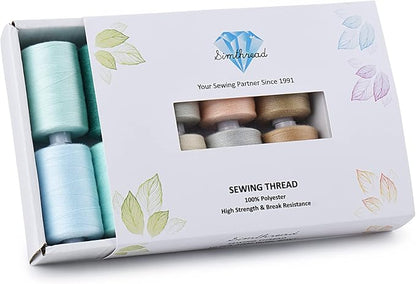 Simthread All Purposes Sewing Thread, 10 Spool Assorted Macaron Series 1000 - Image 6