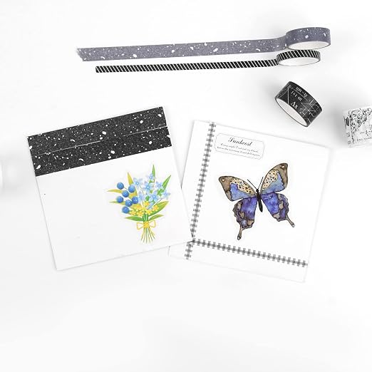 Dizdkizd Black and White Washi Tape Set, 20 Rolls Gothic Aesthetic Japanese - Image 5