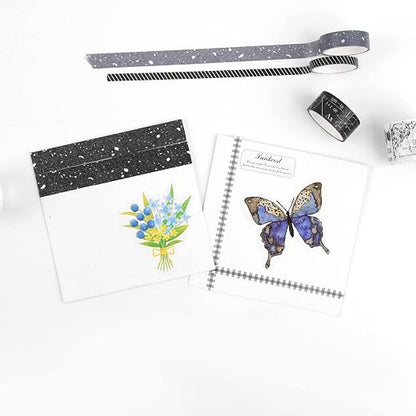 Dizdkizd Black and White Washi Tape Set, 20 Rolls Gothic Aesthetic Japanese - Image 5