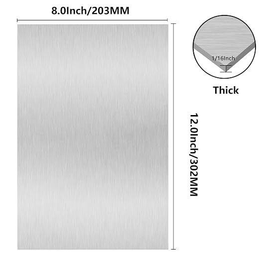 6061 T651 Aluminum Sheet Metal 8" x 12" x 1/16" Thin Aluminum Plate Flat Stock - Image 2